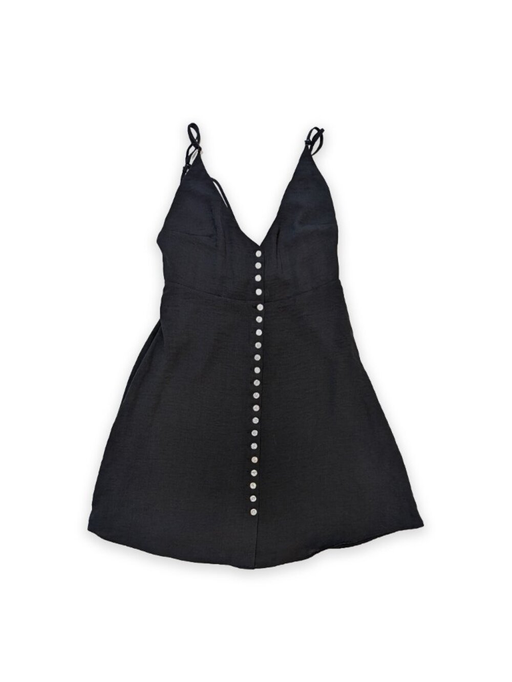 Urban Outfitters Black Button-Down V-Neck Mini Slip Dress Sleepless Cami Size XS
